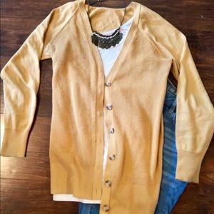 Mustard Yellow Cardigan & Brown Necklace Bundle